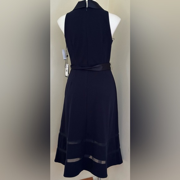 Adrianna Papell  Blue NWT Sleeveless Collard V Neck Fit & Flare Dress Sz 2. - Picture 7 of 16